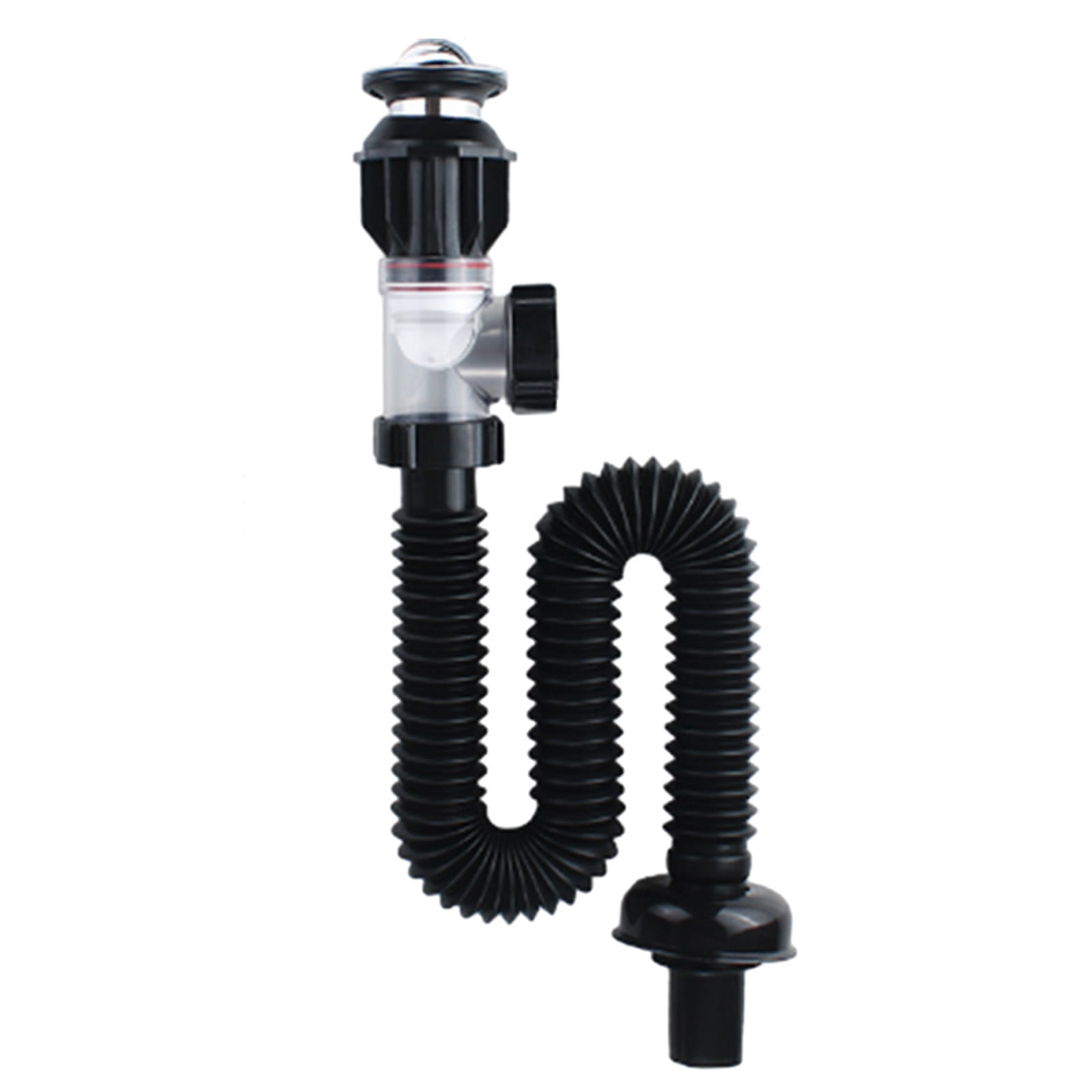Bathroom Sink Drain Kit, Sink Drain Pipe Flexible Expandable P-Trap ...