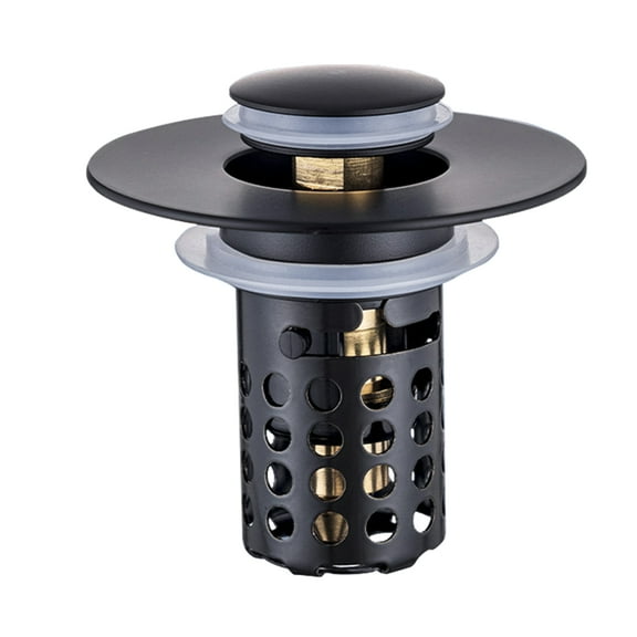 Bathroom Sink Drain Stopper Pop Up Drain Assembly with Overflow Brass Construction for Standard Basins Sinks