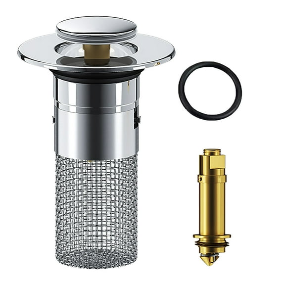 Bathroom Sink Drain Strainer,Pop Up Sink Drain Filter with Removable Stainless Steel Filter Basket Catcher,Bathroom Sink Drain Stopper for Bathroom Sink Stopper Replacement,Sink Stopper Hair Catcher