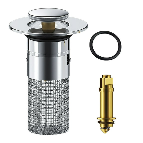 Bathroom Sink Drain Strainer,Pop Up Sink Drain Filter with Removable Stainless Steel Filter Basket Catcher,Bathroom Sink Drain Stopper for Bathroom Sink Stopper Replacement,Sink Stopper Hair Catcher