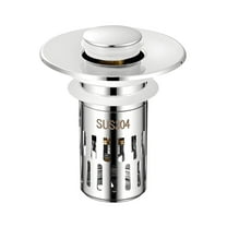 Bathroom Sink Drain Strainer,Pop Up Sink Drain Filter with Removable Stainless Steel Filter Basket Hair Catcher,Bathroom Sink Drain Stopper for Bathroom Sink Stopper Replacement,Sink Strainer