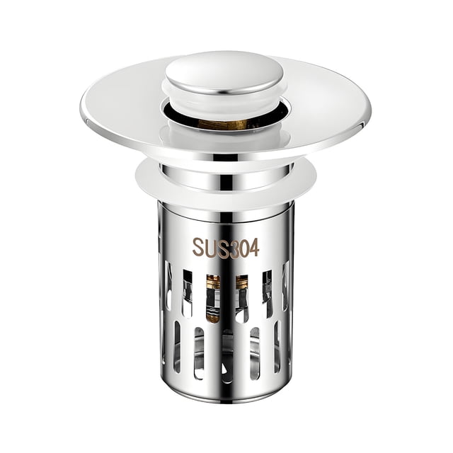 Universal Bathroom Sink Stopper, Pop-up Sink Strainer for 1.08~1.96'' Drain Hole with Basket Turbine, Prevents Clogging and Drains Fast Stainless Steel Bathroom Sink Strainer Drain Stopper Universal Bathroom Sink Stopper, Pop-up Sink Strainer for 1.08~1.96'' Drain Hole with Basket Turbine, Prevents Clogging and Drains Fast Stainless Steel Bathroom Sink Strainer Drain Stopper