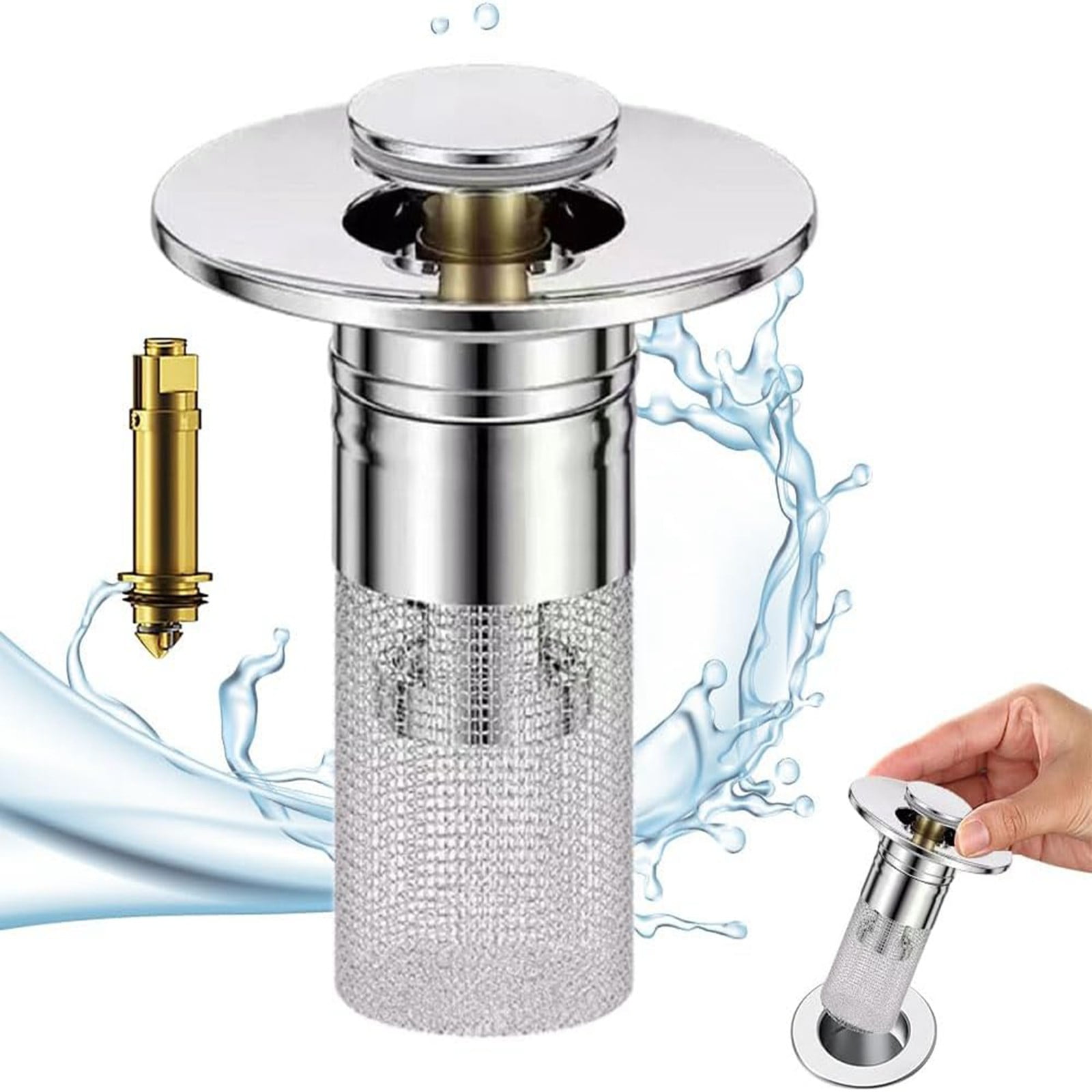 Bathroom Sink Drain Strainer, Pop Up Sink Drain Filter With Removable ...