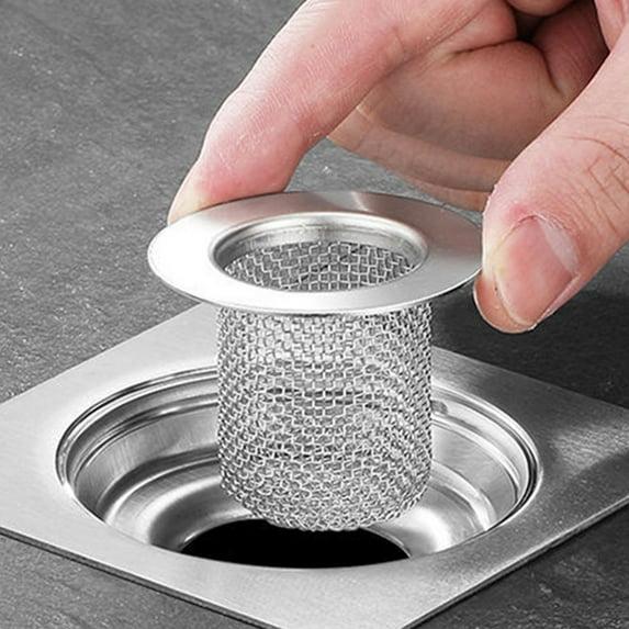 Bathroom Sink Drain Strainer Stainless Steel Floor Drain Filter Mesh Basket Filter Hair Trap Anti Clog Slag Strainer, A