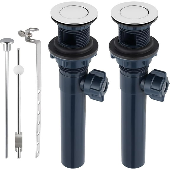 Bathroom Sink Drain with Lift Rod, Pop Up Sink Drain with Overflow, Oil Rubbed Bronze Drain Stopper for Vessel Sink, Assembly for Bathroom Faucet