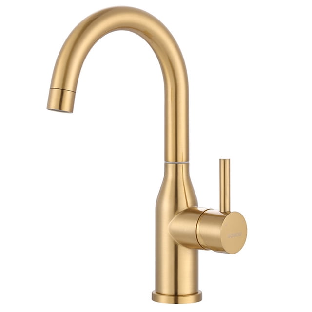 Bathroom Sink Faucet 1 Hole Brushed Gold Single Handle Kitchen Faucet ...