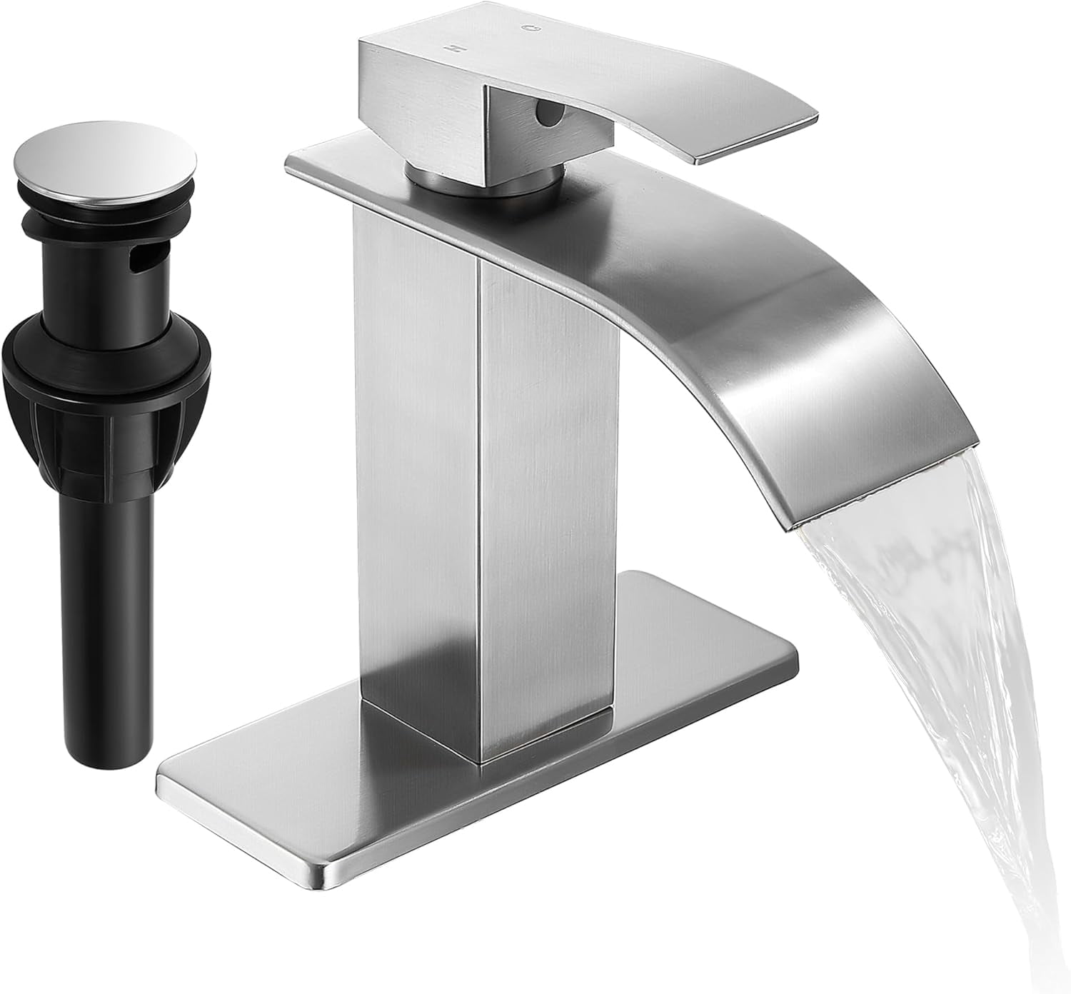 Bathroom Sink Faucet 1 Hole Single Handle Waterfall Lavatory Vanity Mixer Taps