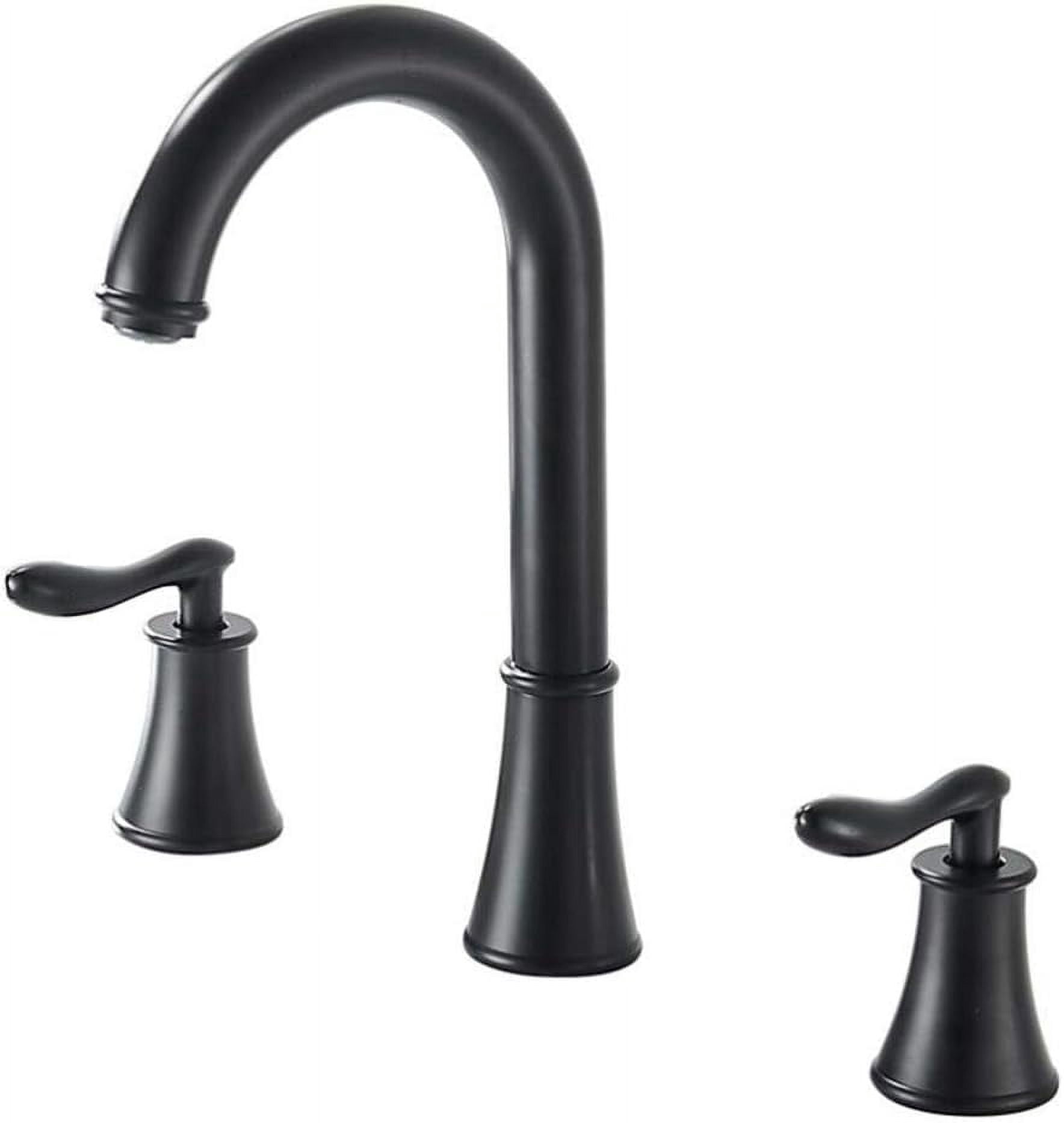 Bathroom Sink Faucet 3 Hole Black Hot and Cold 360° Rotation Brass Bathroom Faucet for Sink