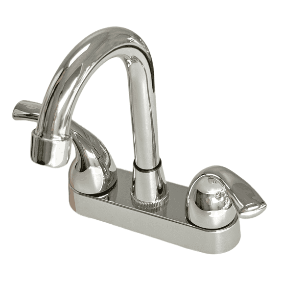 Bathroom Sink Faucet 4 Inch 2 Handle Centerset Fit for 2 or 3 Holes, 360 Swivel Spout RV Camper Bathroom Vanity Sink Faucets, Chrome