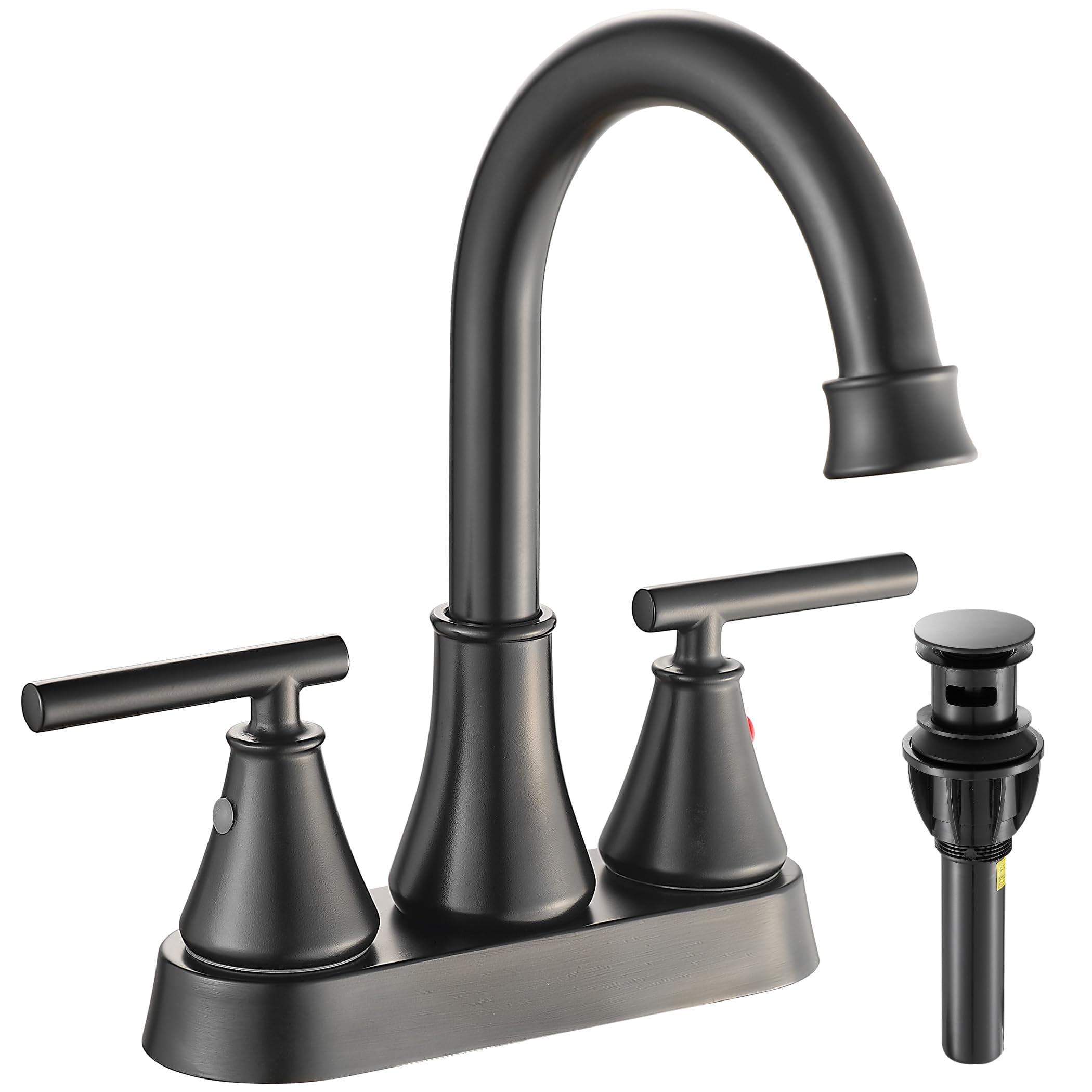 Bathroom Sink Faucet 4 Inch 2 Handle Centerset LeadFree Matte Black
