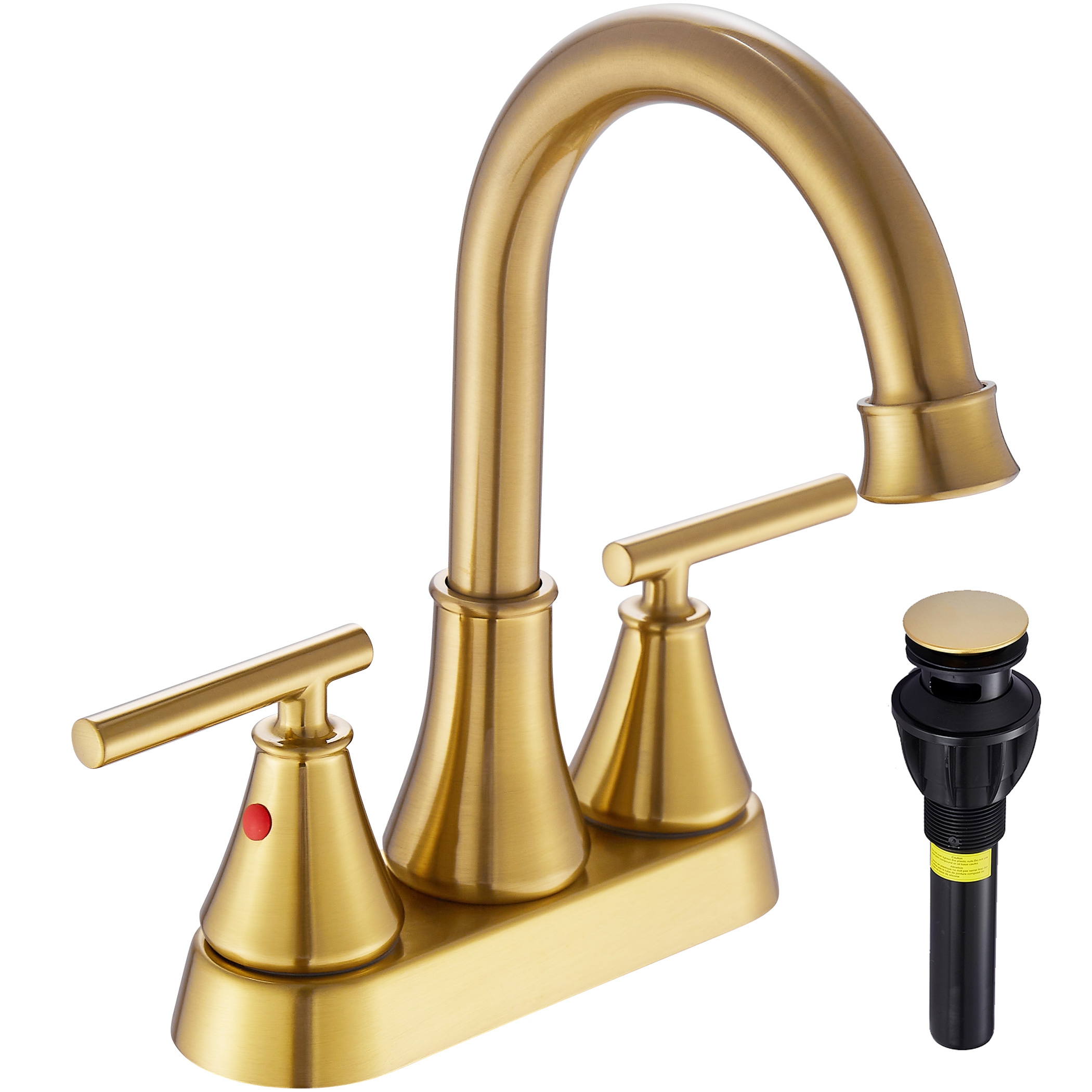 GGStudy Bathroom Faucet Antique Brass 2 Handles 4 Inches Centerset RV