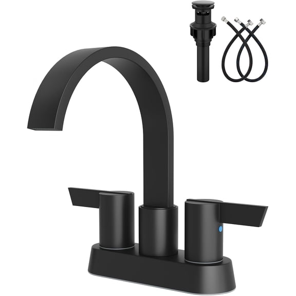 Matte Black 1.2GPM 4 Inch Centerset Bathroom Sink Faucet for Vanity ...