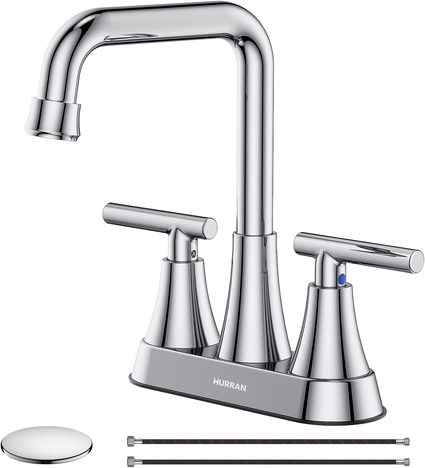 Bathroom Sink Faucet, 4 inch Chrome Bathroom Faucets for Sink 3 Hole