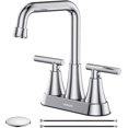 Bathroom Sink Faucet, 4 inch Chrome Bathroom Faucets for Sink 3 Hole