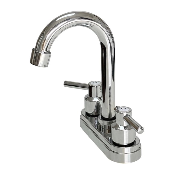 Bathroom Sink Faucet 4inch 2 Handles Centerset Suit for 2 or 3 Mounting Holes, for Bathroom Vanity Lavatory RV Hot and Cold Mixer Tap, Chrome