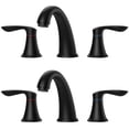 thumbnail image 1 of Bathroom Sink Faucet, 8 Inch Widespread Bathroom Faucet with 2 Lever Handles, 3 Hole Low Arc Basin Sink Faucet with Pop-Up Drain and Cupc Water Supply Lines, 1 of 6
