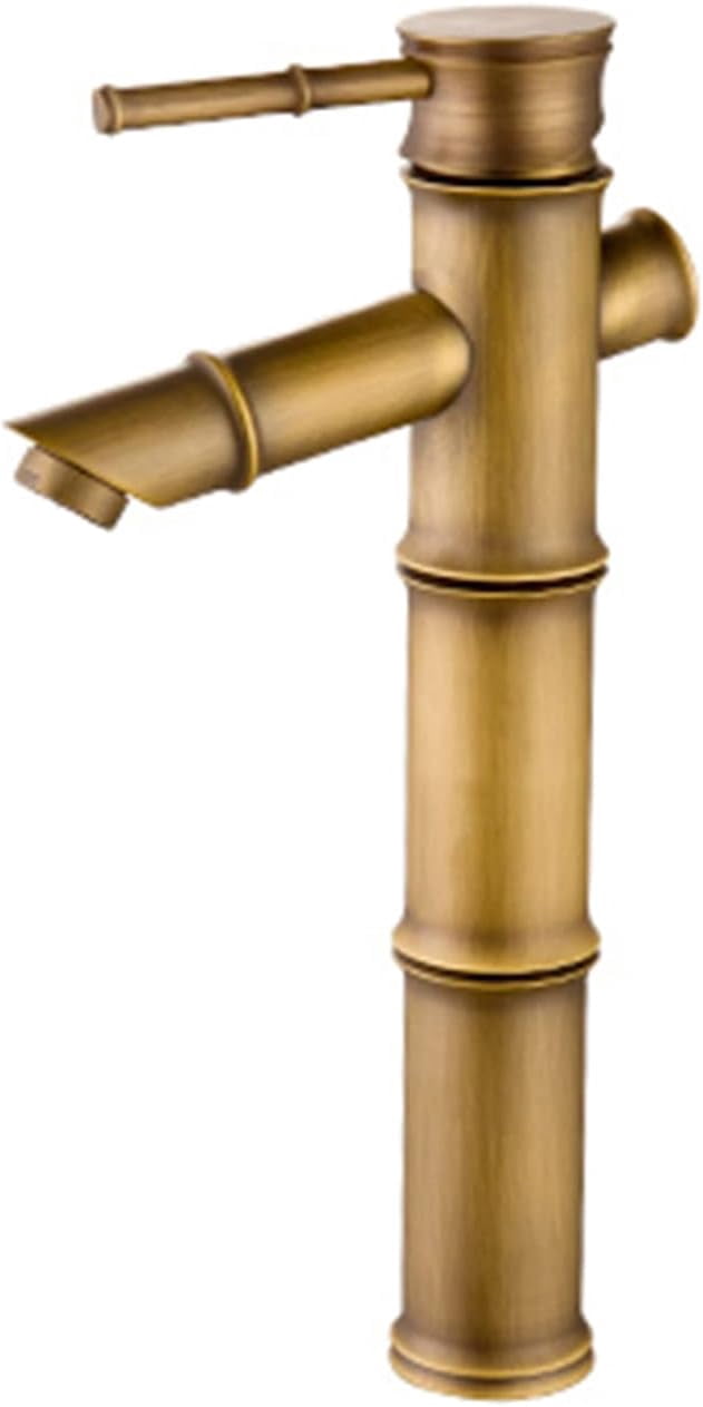 Bathroom Sink Faucet Antique Brass Bathroom Faucet 1 Hole Waterfall Faucet Single Hole Retro ...