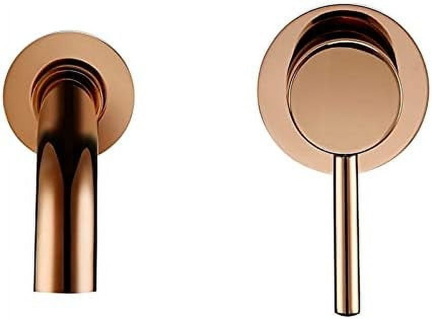 Bathroom Sink Faucet, Bathroom Separate Basin Faucet Polished Rose Gold Concealed Double Hole Single Handle Brass Bathtub Faucet