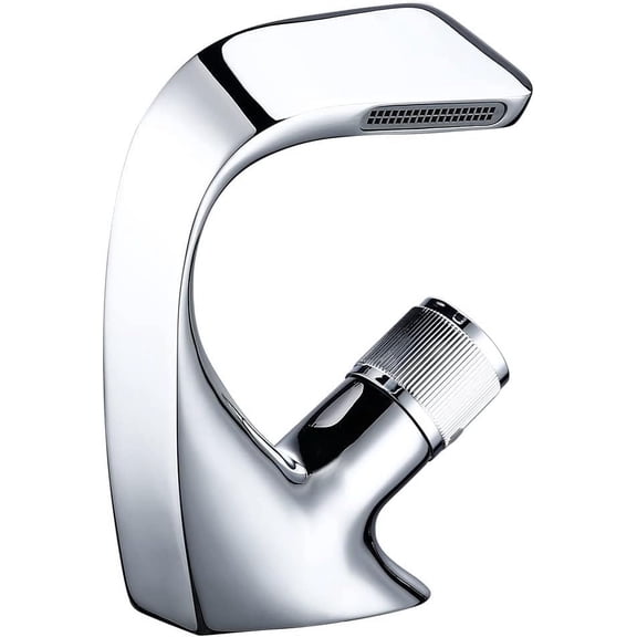 Bathroom Sink Faucet, Bathroom Sink Faucet Hot and Cold Water Mixer Tap Tapware Single Hole Deck Mounted Basin Brass Polished