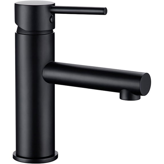 Bathroom Sink Faucet Brass Single Handle Basin Mixer Tap with Aerator Single Hole Sink Faucet Hot And Cold Water Bathroom Faucet Countertop Installation,Black
