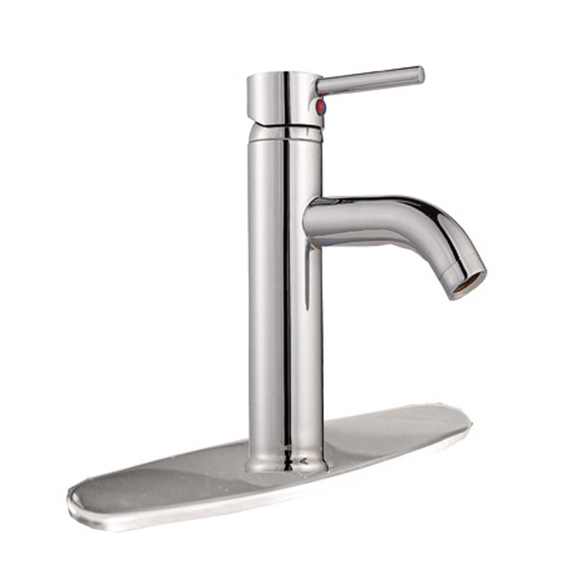 Chrome Plated Single Handle Bathroom Faucet with Widespread Plate