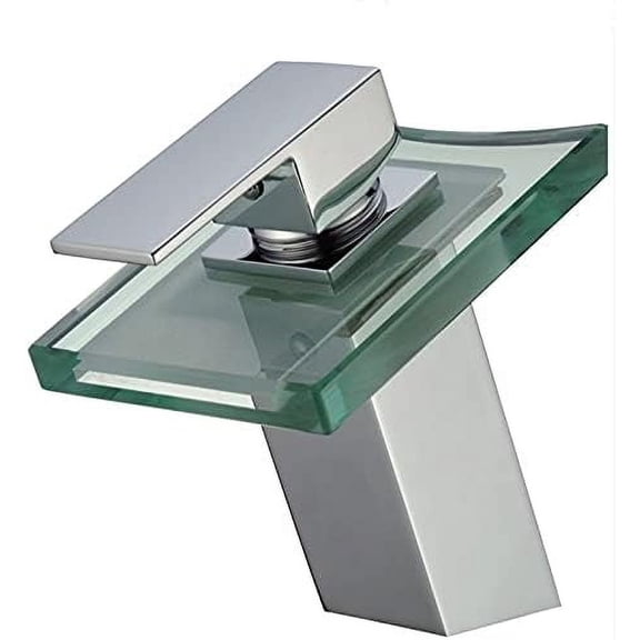 Bathroom Sink Faucet, LED Light Faucet Glass Waterfall Basin Faucet for Bathroom. Three Color led Bathroom Faucet Basin Mixer tap,led Faucet,tap led