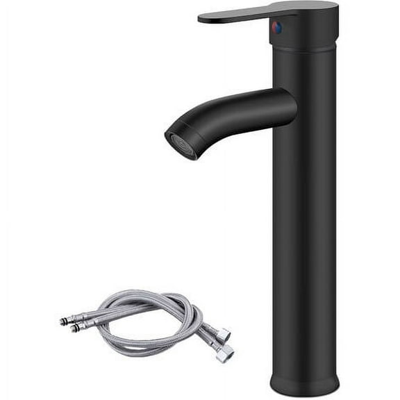 Bathroom Sink Faucet Matte Black Single Handle Basin Vanity Mixer Single Hole High Spout