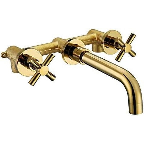 Bathroom Sink Faucet, Modern Double Handle Brushed Basin Faucet Round Wire Drawing Surface Pool Faucet Hot & Cold Water Bathroom Taps
