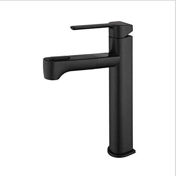 Bathroom Sink Faucet, Pull Out Basin Faucet Sink Faucet Pull Out Spray spout Hot & Cold Water Tap Black Brass Bathroom Basin Mixer Water tap
