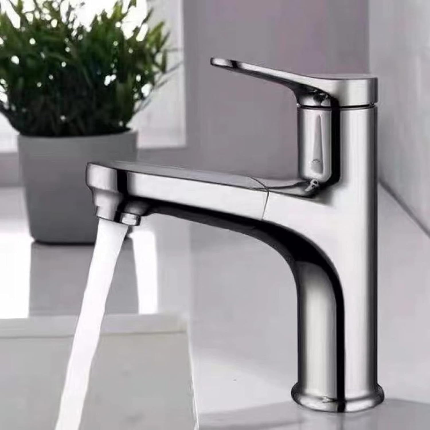 Bathroom Sink Faucet with Pull Out Sprayer,360° Swivel Spout Bathroom Sink Faucet,Bathroom Faucet Single Hole,Single Handle Basin Mixer Tap for Hot and Cold Water,Black