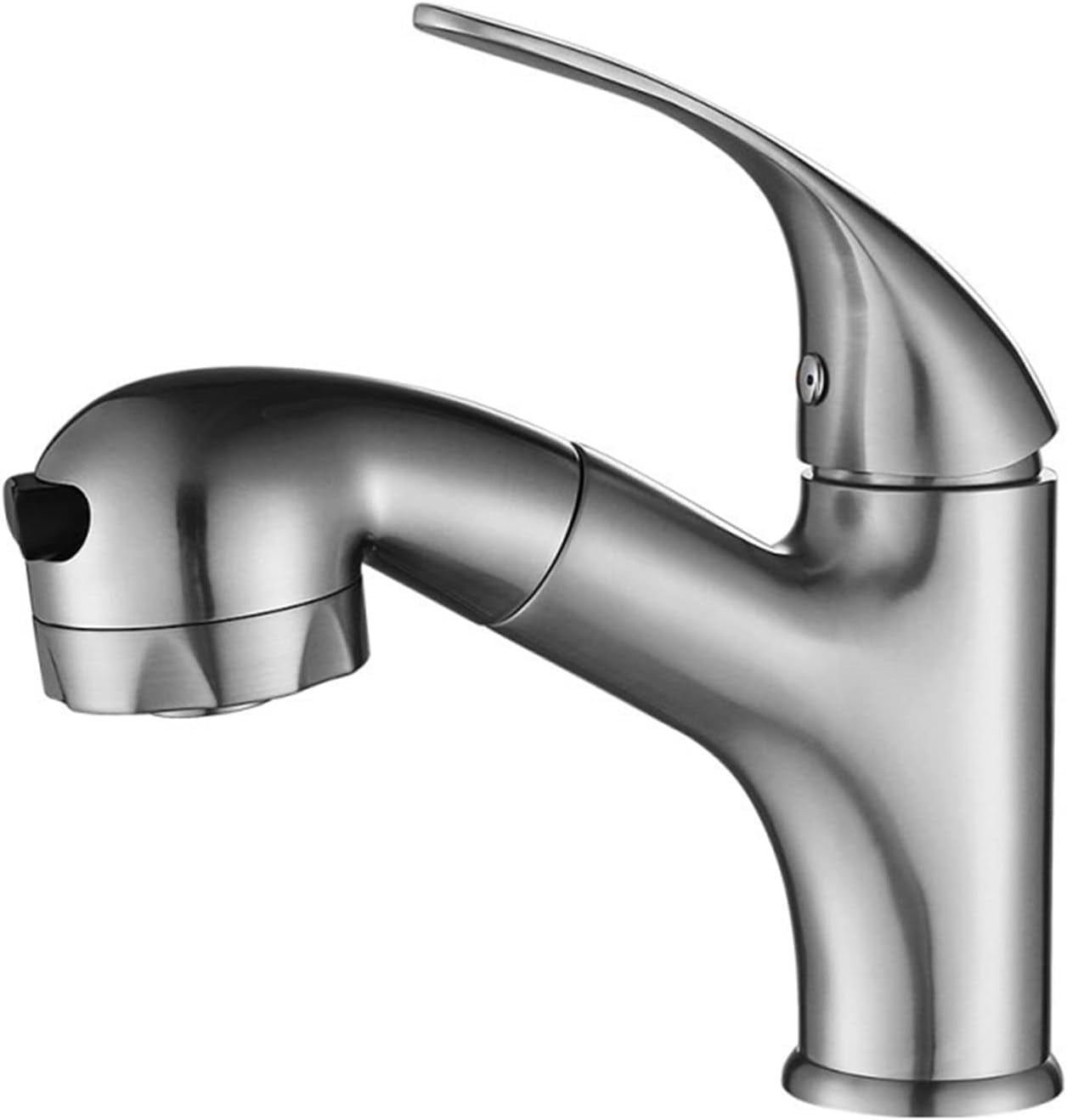 Bathroom Sink Faucet with Pull Down Sprayer Dual Mode Brass Mixer Tap for Hot and Cold Pull-Out Faucet Single Handle Lavatory Faucet,Single Hole Basin Faucet