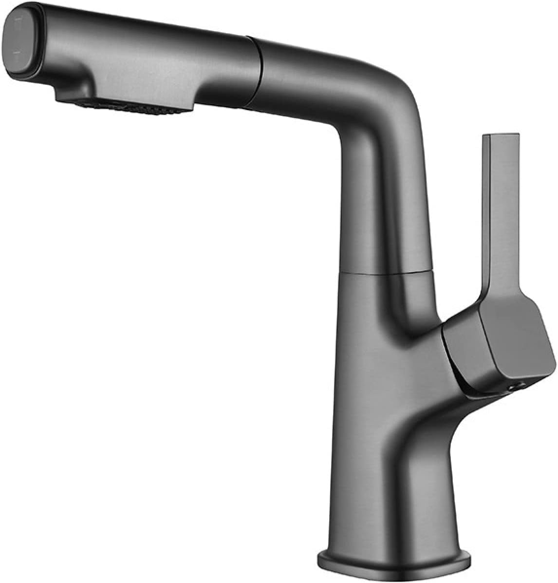 Bathroom Sink Faucet with Pull Out Sprayer, Single Hole Faucet for Bathroom Sink Brass, with 2 Modes Pull Down Sprayer, Bathroom Basin Faucet for Hot and Cold Water,Black