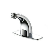 Bathroom Sink Faucet Touchless Temperature Automatic Sensor Commercial Deck Mount Solid Brass Motion Activated Bath Tub Lavatory Basin Vanity Aerator One Hole Brass Mixer Tap Touch-Free Chrome