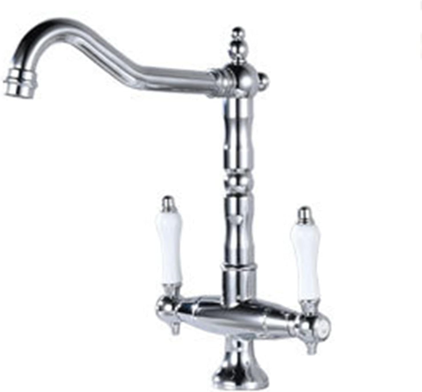 Bathroom Sink Faucet hot and Cold Water Faucet Double Handle Faucet ...