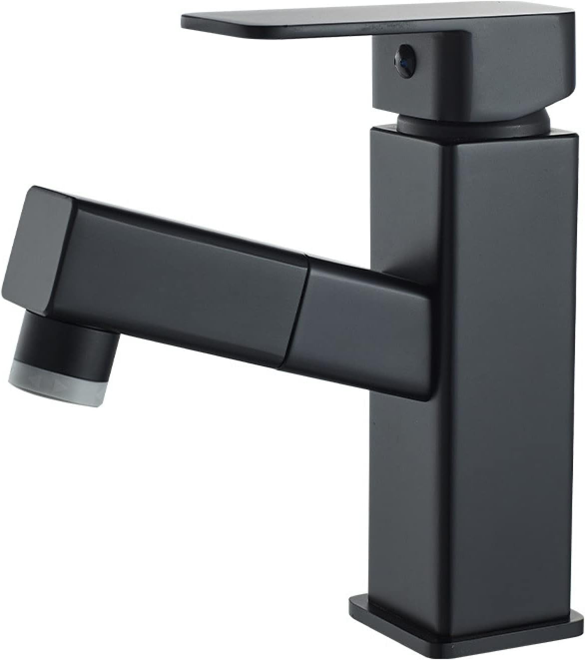 Bathroom Sink Faucet with Pull Down Sprayer Dual Mode Brass hot and Cold Single Handle Single Hole Retractable Faucet, for Bathroom,B Spray