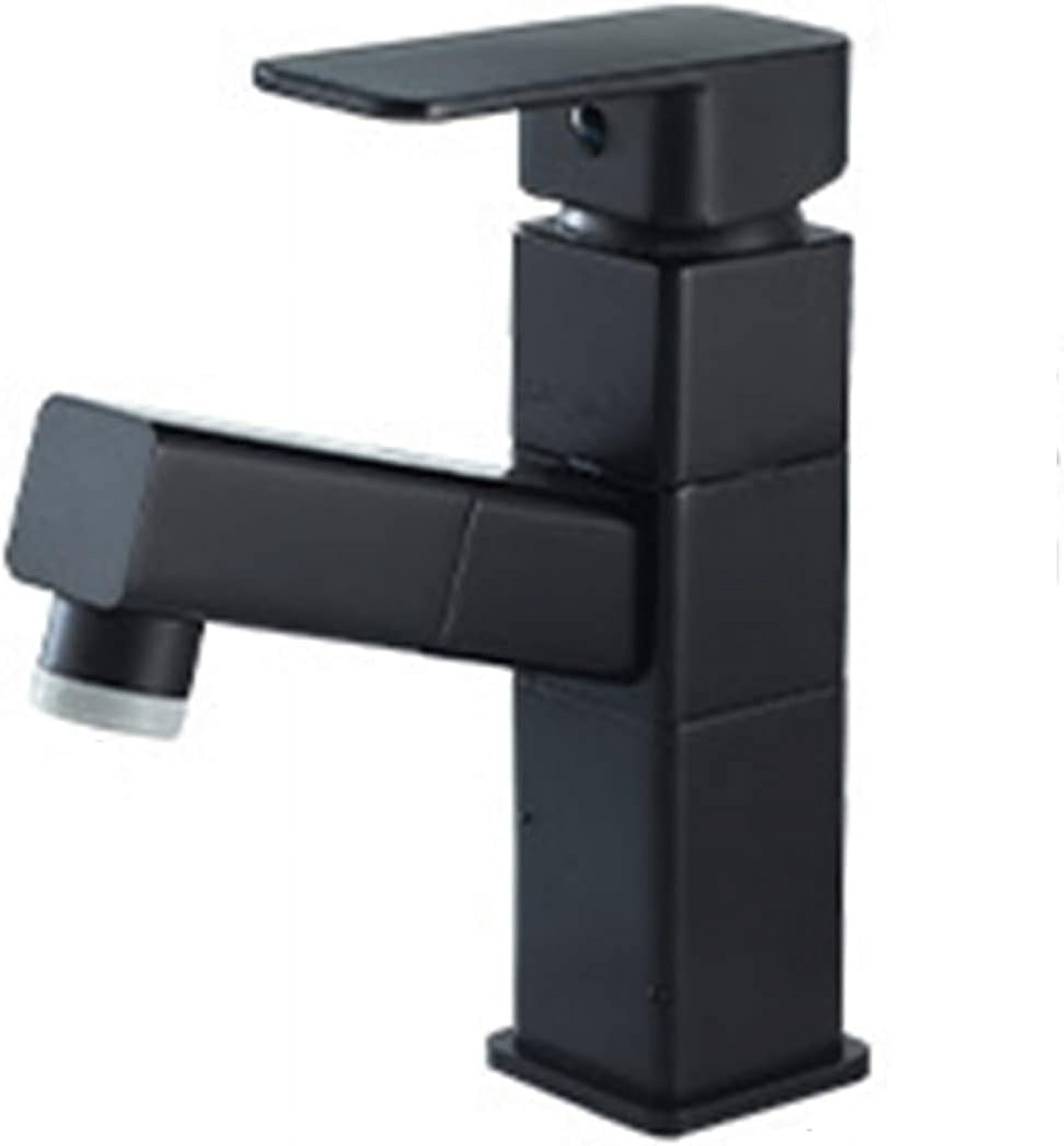 Bathroom Sink Faucet with Pull Down Sprayer Dual Mode Brass hot and Cold Single Handle Single Hole Retractable Faucet, for Bathroom,B Spray