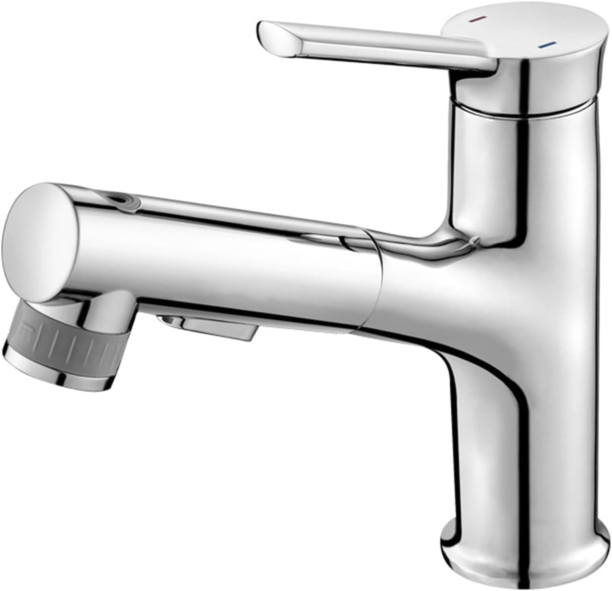 Bathroom Sink Faucet with Pull Down Sprayer Dual Mode Brass hot and Cold Single Handle Single Hole Retractable Faucet, for Bathroom,Paint