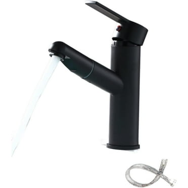 Bathroom Sink Faucet with Pull Out Single Hole Utility Bar Sink Faucet Lavatory Pull Down Sink Faucets for Kitchen