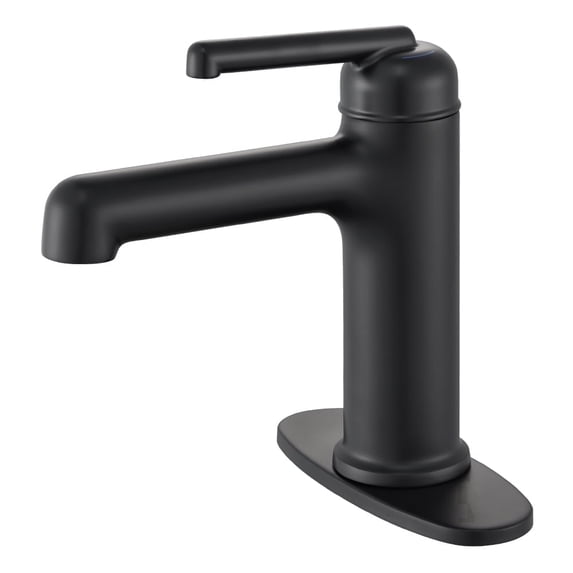 Bathroom Faucet 1 or 3 Holes with Pop-up Drain & Supply Lines Straight Spout, Brass Single Handle Bathroom Faucet for Vanity RV Restroom, Matte Black