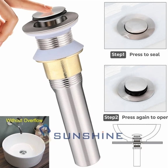 Bathroom Sink Plug Stopper Wash Basin Core Bounce Pop Up Drain Filter Universal