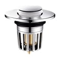 thumbnail image 1 of Bathroom Sink Pop Up Drain Plug Universal Washbasin Bounce Core Stopper with Anti-Clogging Basket Strainer Stainless Steel Brass Single Pack, 1 of 6