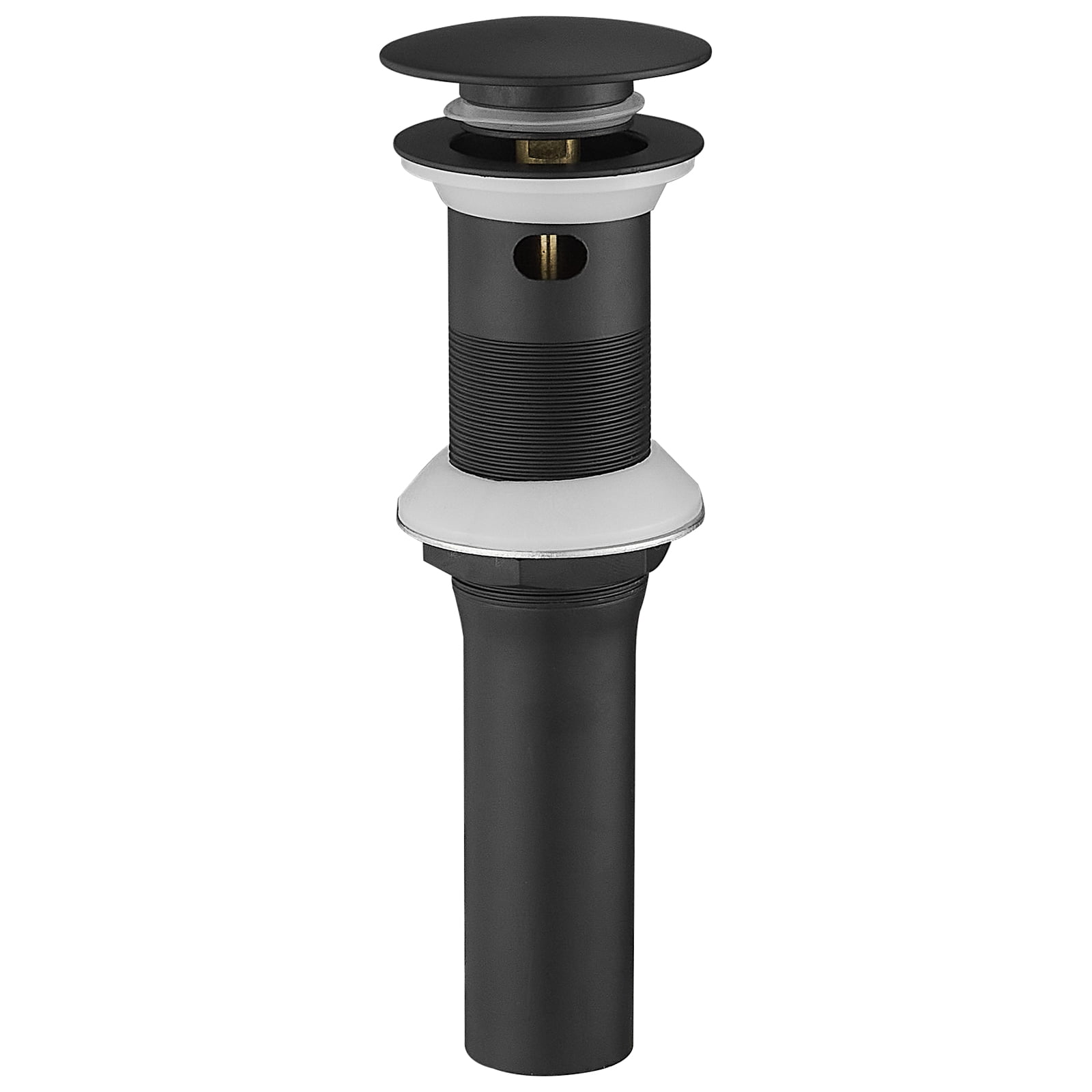 Bathroom Sink PopUp Drain With Overflow in Matte Black