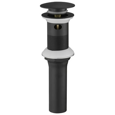 Bathroom Sink Pop-Up Drain With Overflow in Matte Black