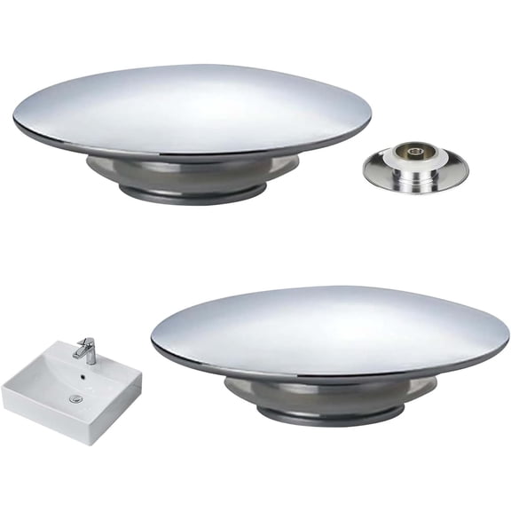 Bathroom Sink Push Button Replacement Parts, 66mm Push Button Click Clack Plug, Basin Waste Drain Stoppers, Easy To Use, Durable, Silver, Brass
