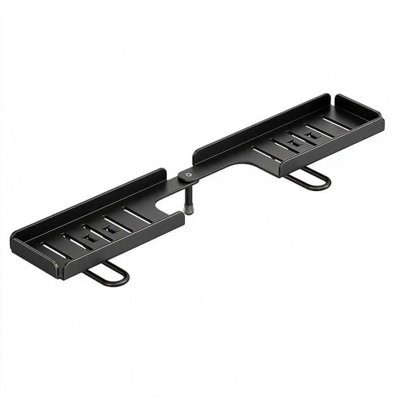 Bathroom Sink Shelf Over Faucet, Foldable Shelf Organizer Sink with 180° Folding Trays, No-Drill Kitchen Sink Sponge Holder & Drain Rack