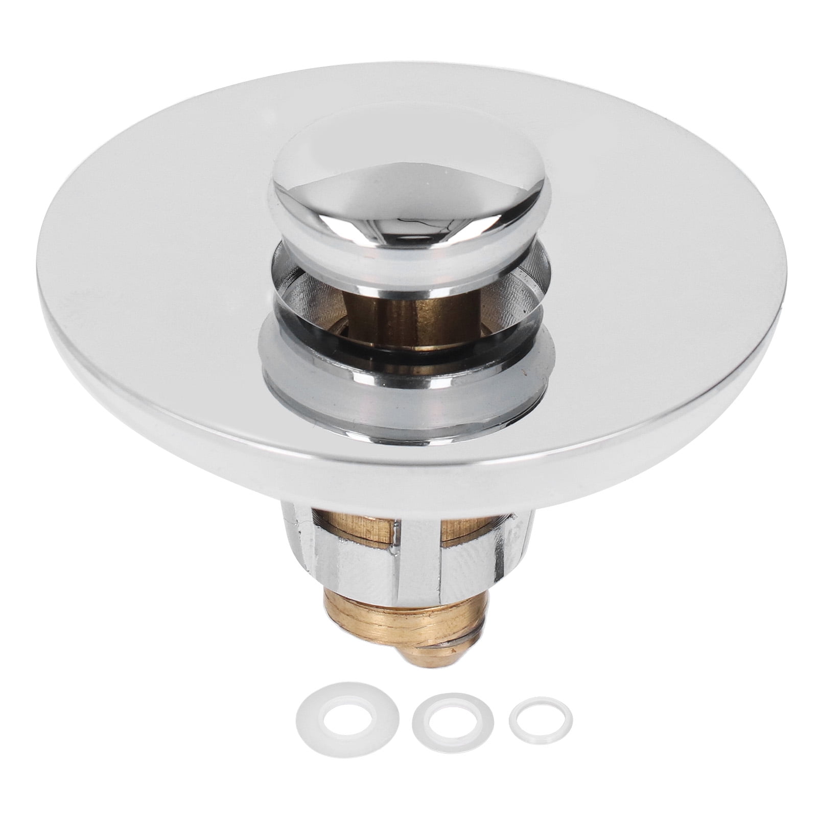 Bathroom Sink Stopper Press Popping Up Anti Clogging Brass Stainless