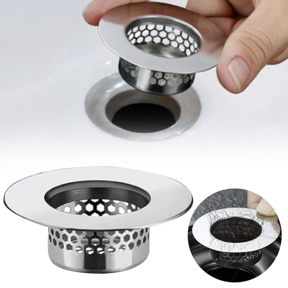 Bathroom Sink Strainer, Clearance, Bathtub Lavatory Sink Drain Strainer Hair Catcher for Laundry, Mop Pool, Utility, Slop, RV Sink, Stainless Steel Drain Filter, 1.1in, Fit Hole Size from 1.25"