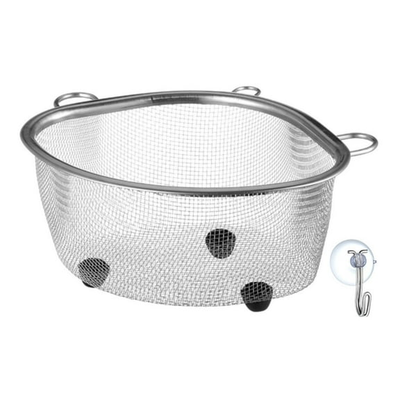 Bathroom Sink Strainer, Tyeign Stainless Filter Kitchen Washing Dishes And Vegetables Kitchen Waste Drain Drain Leftovers Triangular Basket Sink Drain Strainer Basket Silver