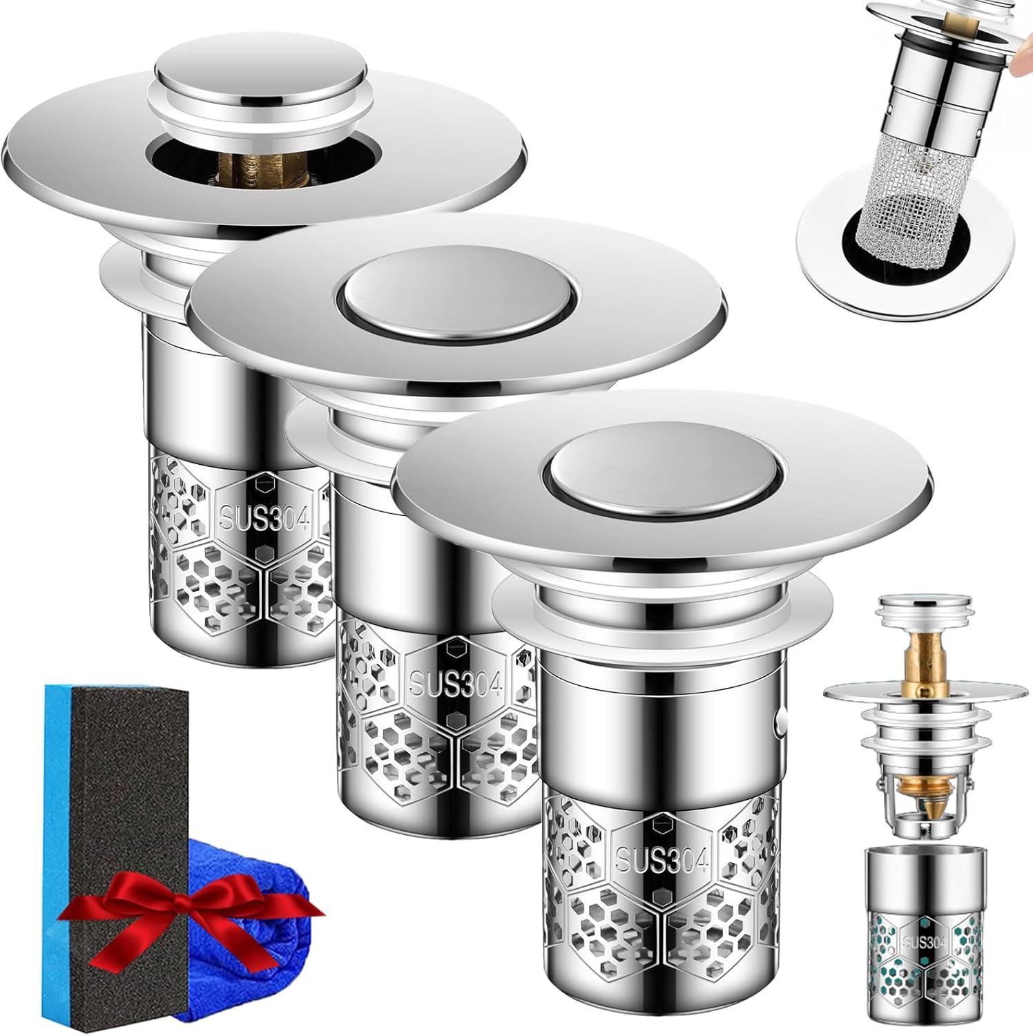 Bathroom Sink Universal Multi-Purpose Drain Strainer, Sink Drain ...