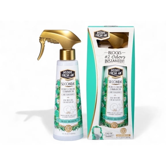 Instant Fresh Air Seconda Premium Toilet Spray - Toilet Bowl Odor Eliminator - Long Lasting Bathroom Deodorizer, Blossom Fragrance - 10.1 fl oz.